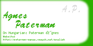 agnes paterman business card